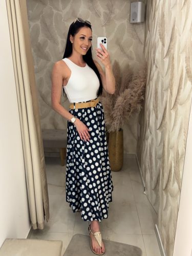 Fernanda pöttyös szoknya övvel