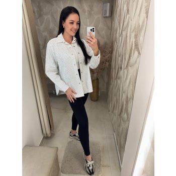 Ginata fehér strasszköves farmer ing/kabát