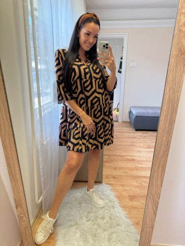 Blaise oversize barna/fekete ruha