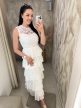 Alessia felül csipkés alul fodros fehér ruha