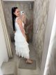 Alessia felül csipkés alul fodros fehér ruha