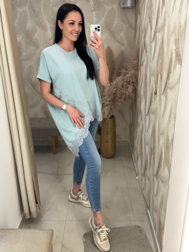 Alissia oversize féloldalas csipkés felső