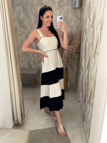 Aline hosszú ruha gumírozott hátrésszel
