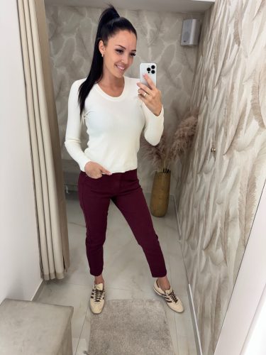 Méline burgundi mom fit nadrág